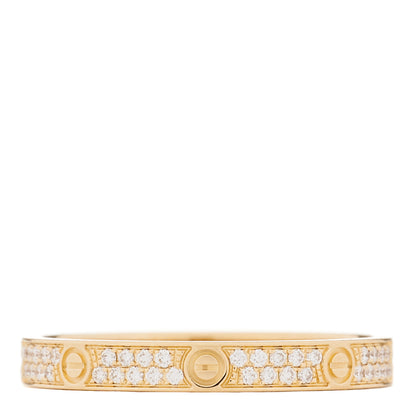Cartier 18K Yellow Gold Diamond 2.6mm LOVE Paved Band Ring 54 6.75 3 of 5