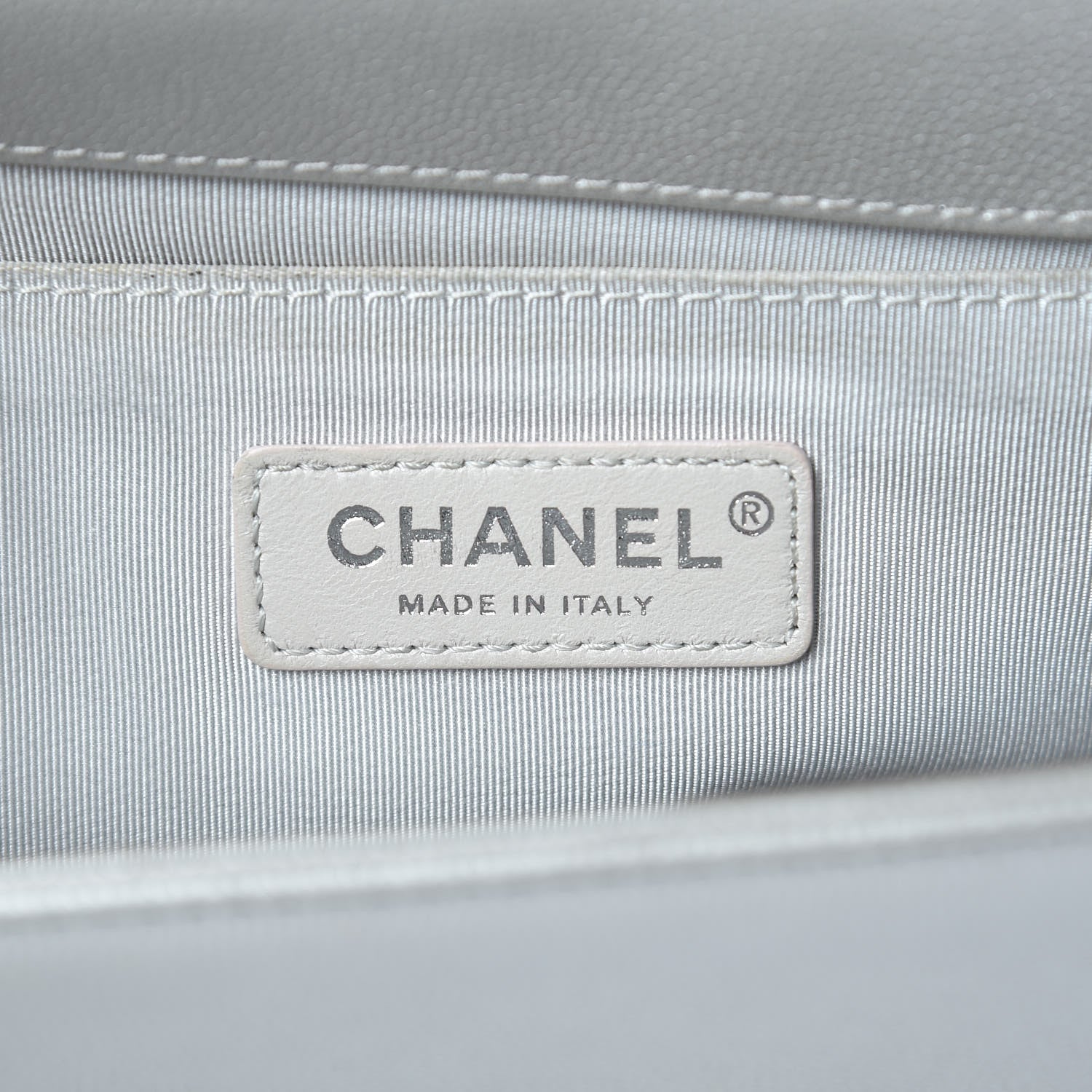 Chanel Metallic Caviar Quilted Medium Boy Flap Silver 6 of 15