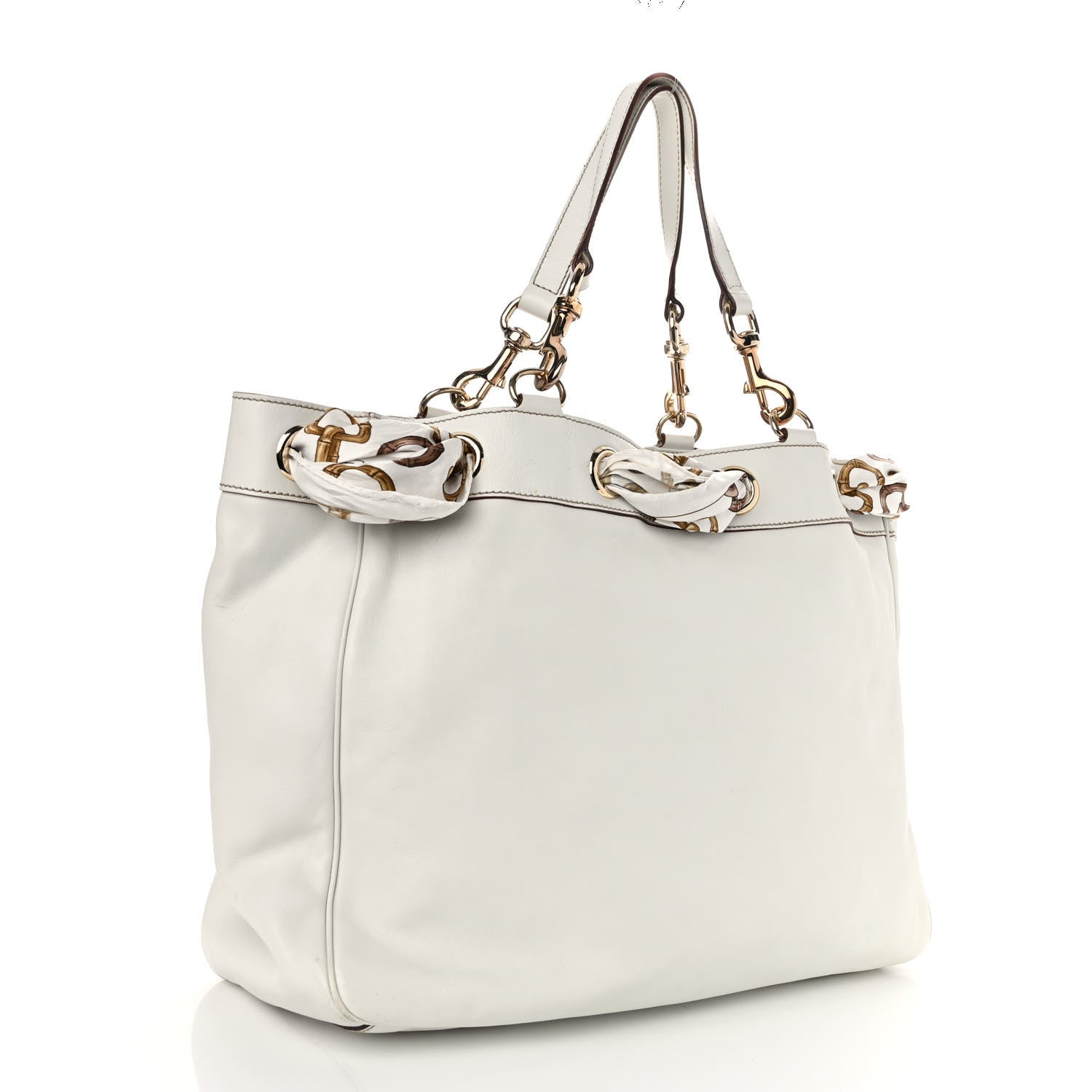 Gucci Calfskin Large Positano Tote White 3 of 9