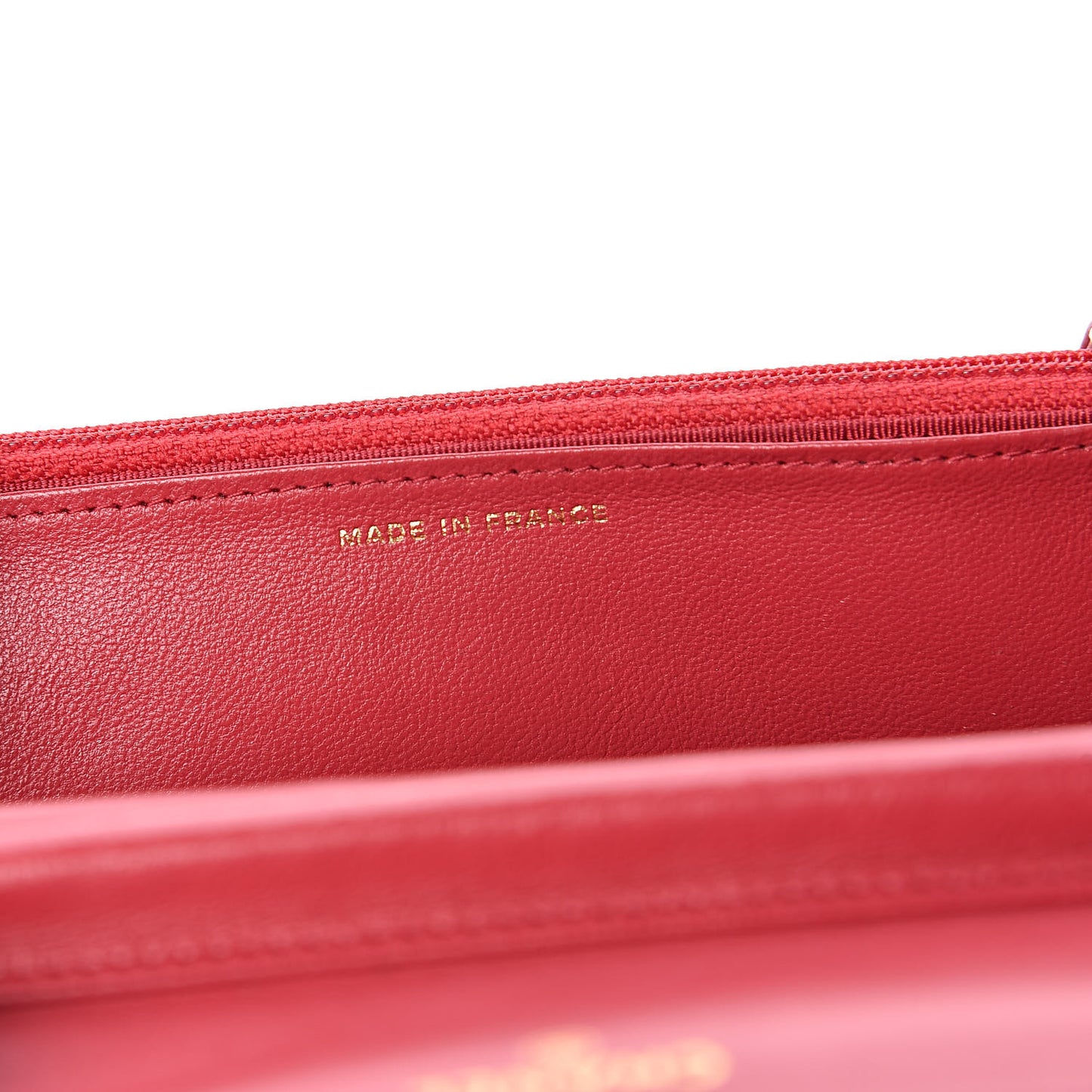 Lambskin Quilted Wallet On Chain WOC Red