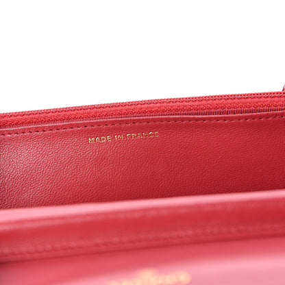 Chanel Lambskin Quilted Wallet On Chain WOC Red 7 of 12