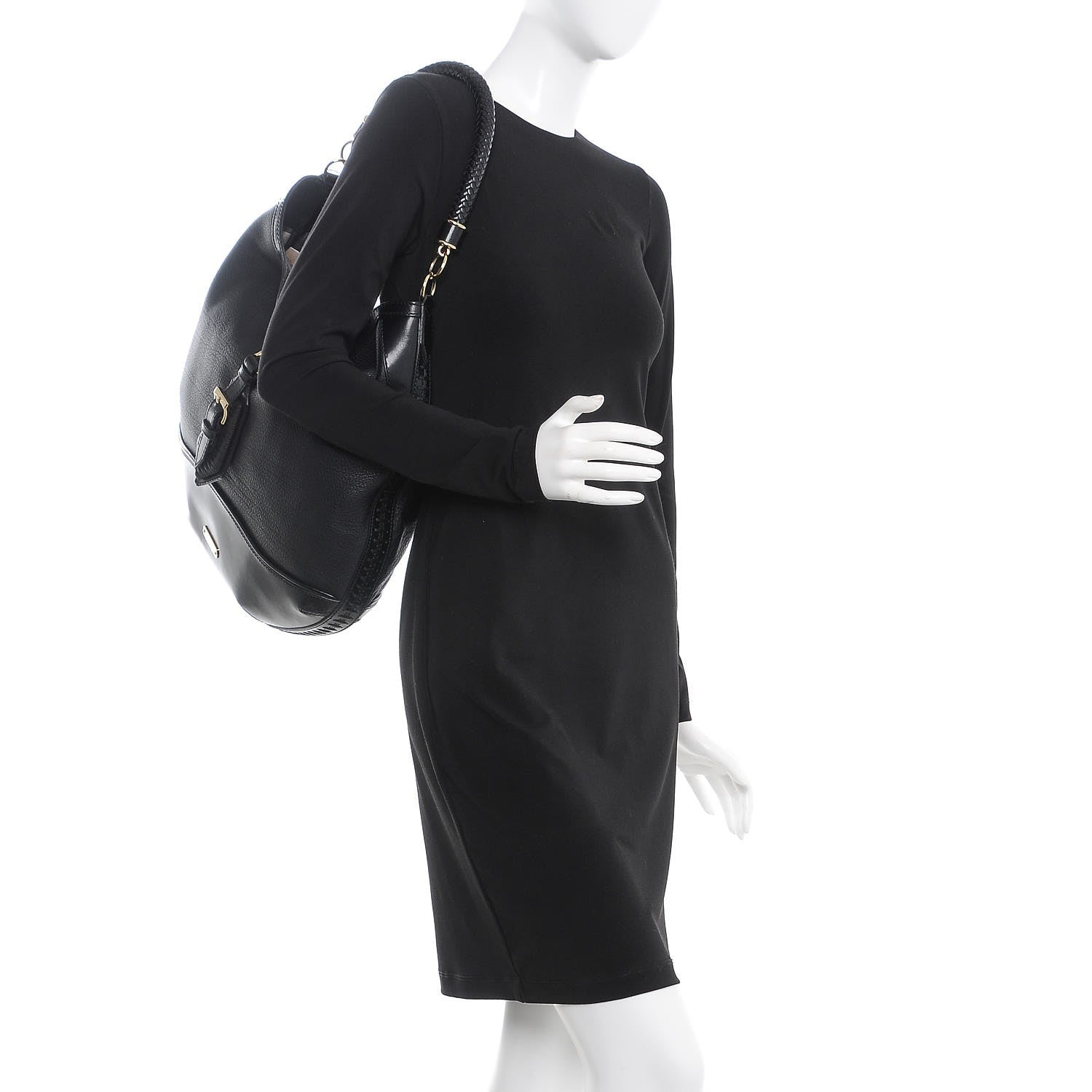 Burberry Grained Calfskin Medium Parade Hobo Black 3 of 9