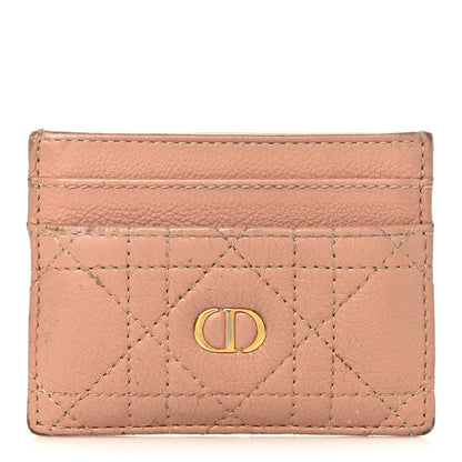 Christian Dior Supple Calfskin Cannage Caro Five-Slot Card Holder Rose Des Vents 1 of 9