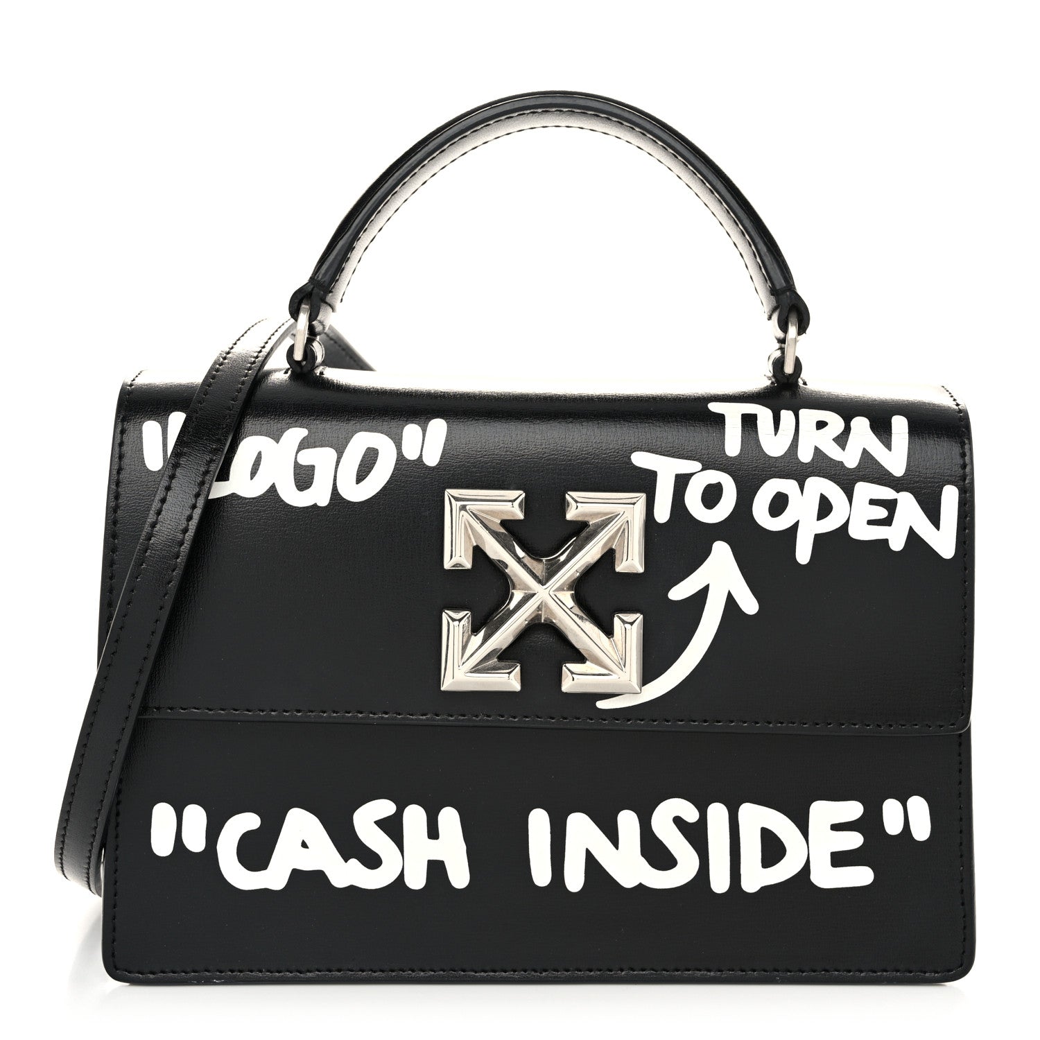 Off-White Calfskin Salary Jitney 1.4 Shoulder Bag Black 1 of 15