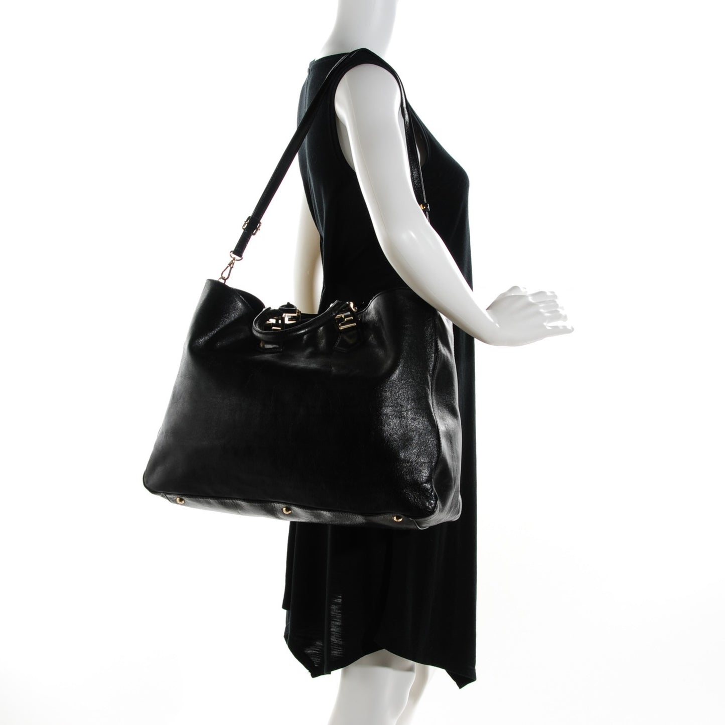 Vitello Acqua Large Twins Tote Black