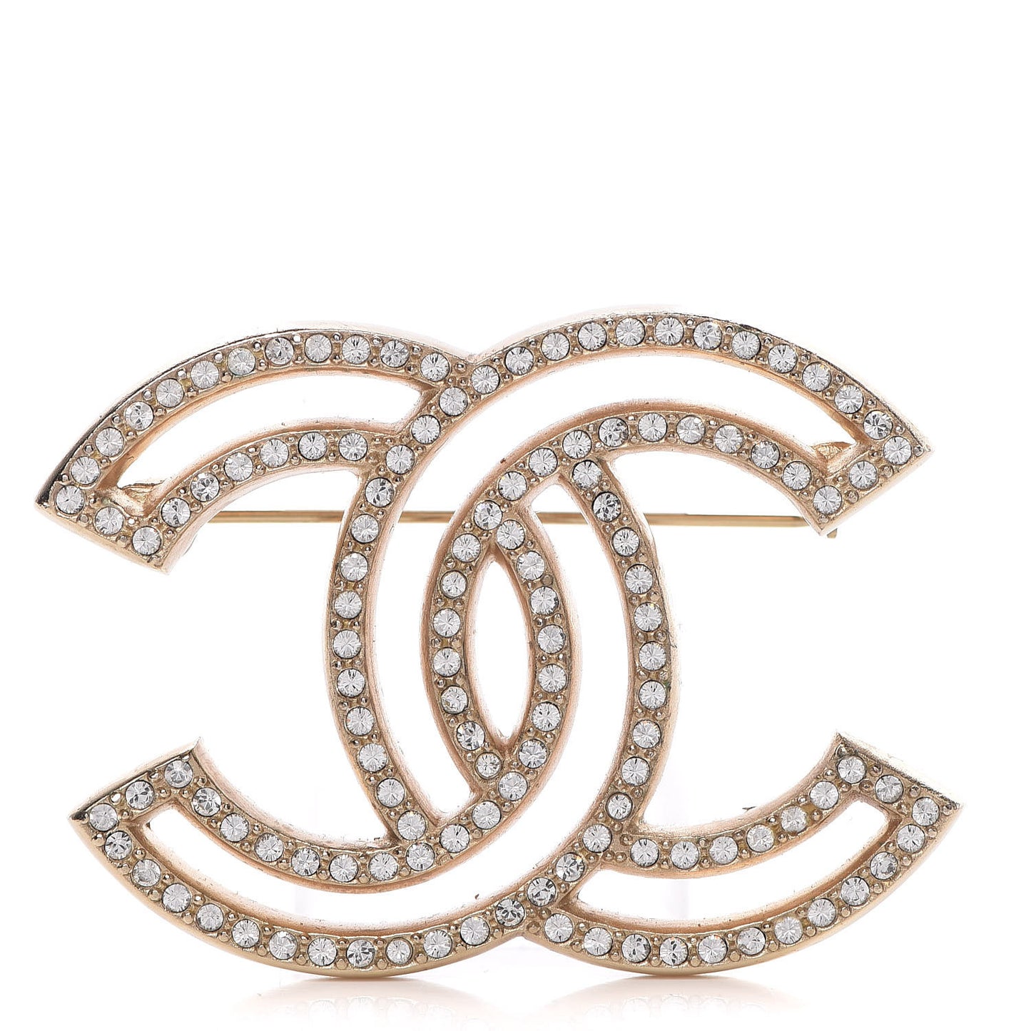 Crystal CC Brooch Gold