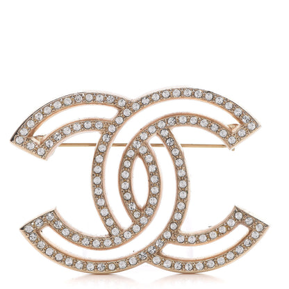 Chanel Crystal CC Brooch Gold 1 of 5