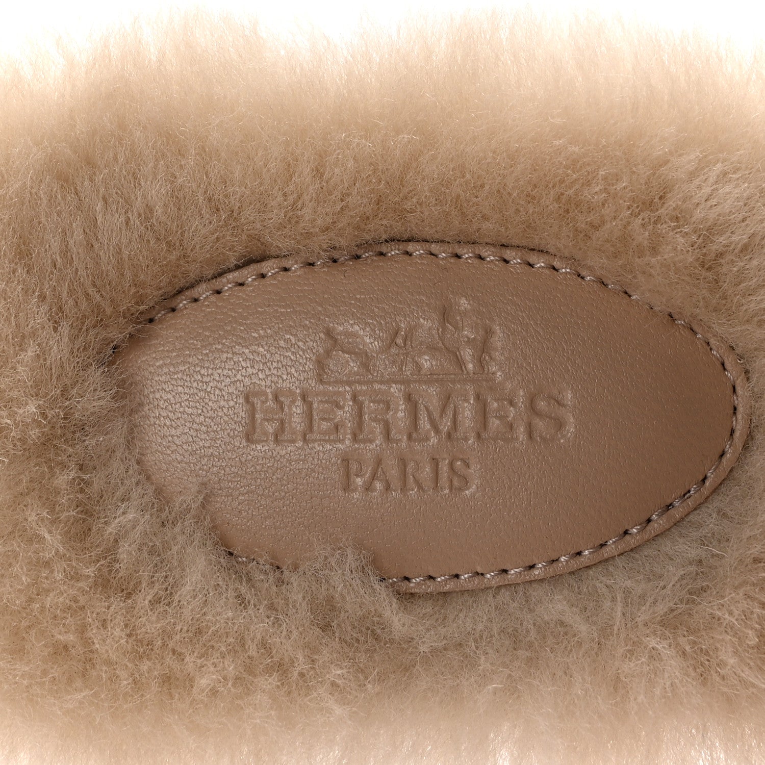 Hermes Woolskin Oran Sandals 37.5 Beige Argile 8 of 8
