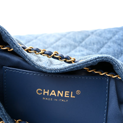 Chanel Washed Denim Quilted Small Chanel 25 Handbag Blue 6 of 10