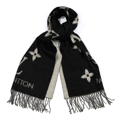 Louis Vuitton Cashmere Monogram Reykjavik Scarf Black 1 of 4