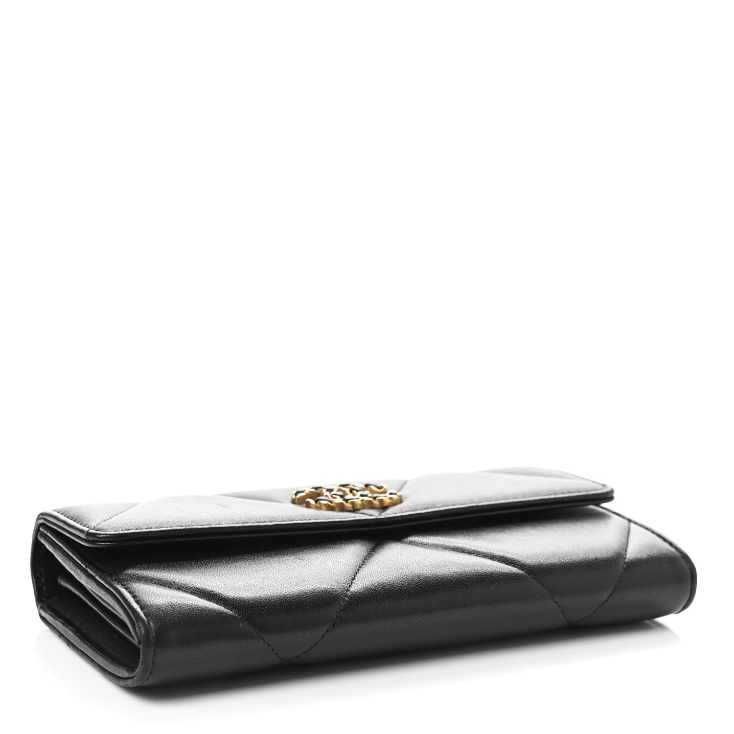Chanel Lambskin Quilted Chanel 19 Flap Wallet Black 4 of 9