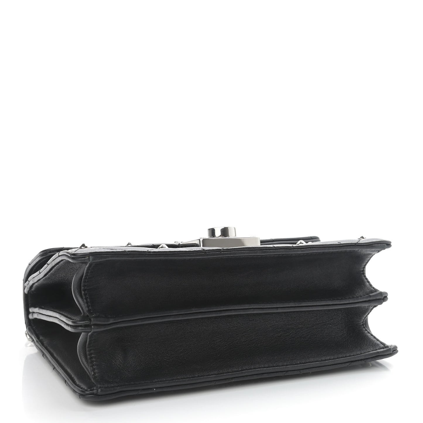 Pattina Nappa Crystal Studded Borchie Flap Bag Black