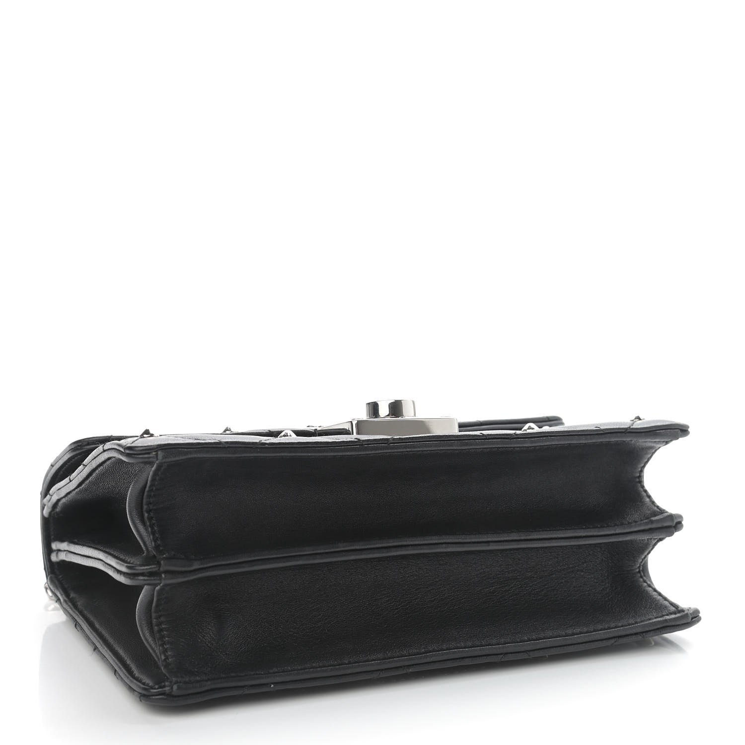 Miu Miu Pattina Nappa Crystal Studded Borchie Flap Bag Black 4 of 9