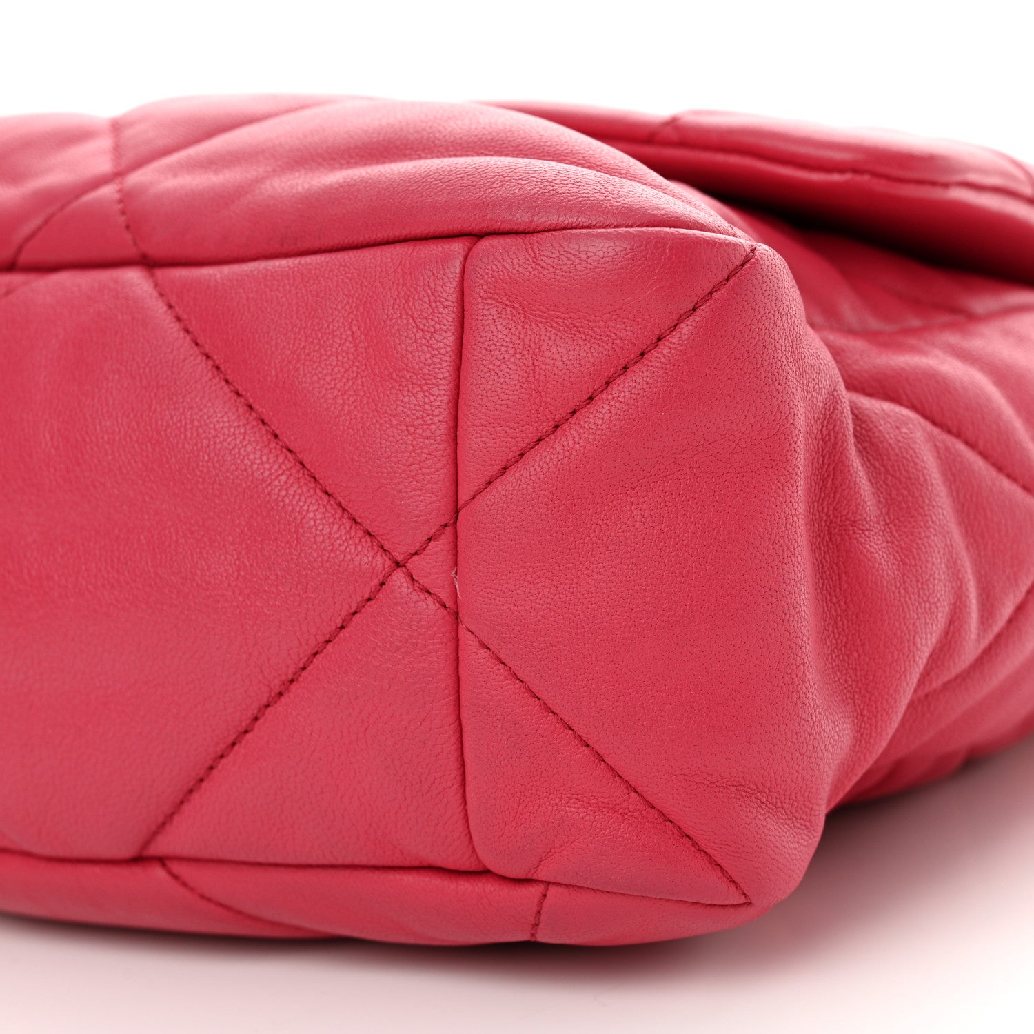Chanel Goatskin Quilted Large Chanel 19 Flap Dark Pink 10 of 10