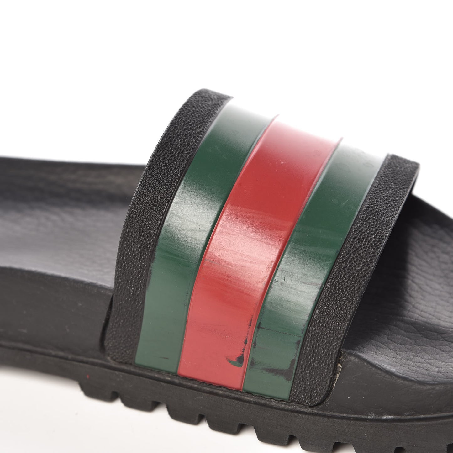 Rubber Web Mens Lug Sole Slide Sandals 5 Black Green Red