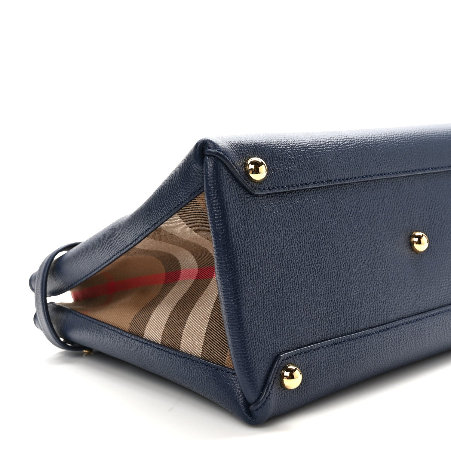 Burberry Derby Calfskin Vintage Check Medium Banner Tote Regency Blue 7 of 12