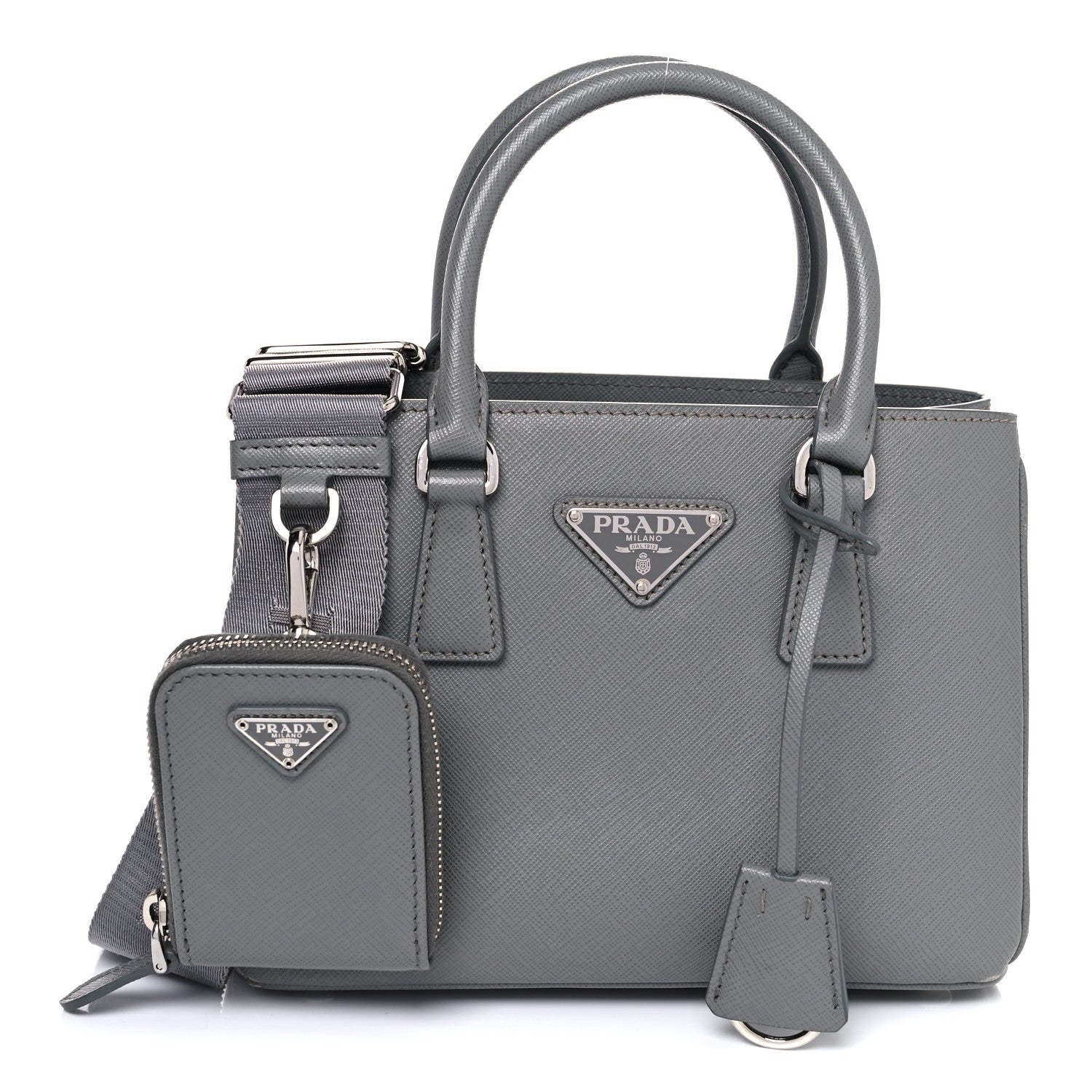 Prada Saffiano Lux Micro Galleria Shoulder Bag Ardesia 1 of 13