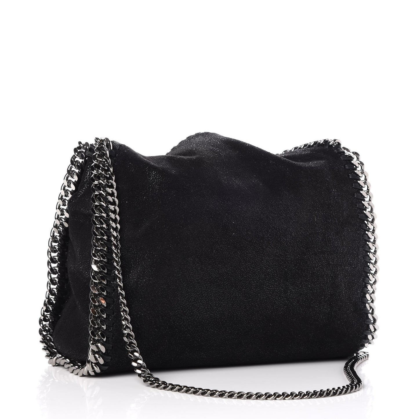 Shaggy Deer Mini Falabella Fold Over Tote Black