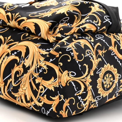 Versace Nylon Barocco Signature Print Backpack Black 9 of 9