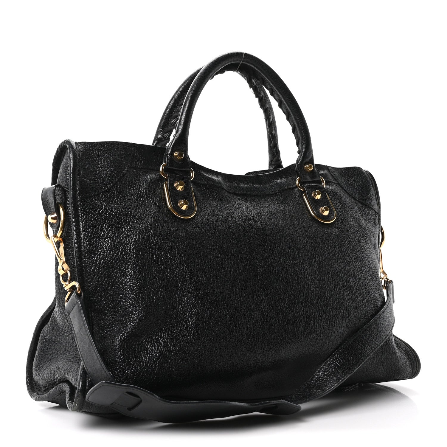 Balenciaga Chevre Gold Metallic Edge Hardware City Black 4 of 11