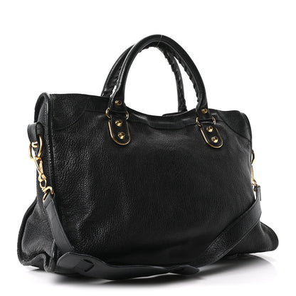 Balenciaga Chevre Gold Metallic Edge Hardware City Black 4 of 11