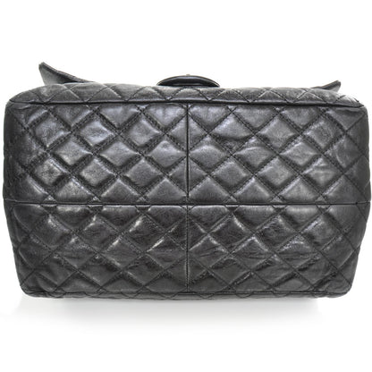 Chanel Leather Quilted XL Accordion Reissue Flap Metallic Black 3 of 12