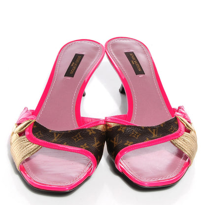Louis Vuitton Monogram Open Toe Mules Pink 38 2 of 7