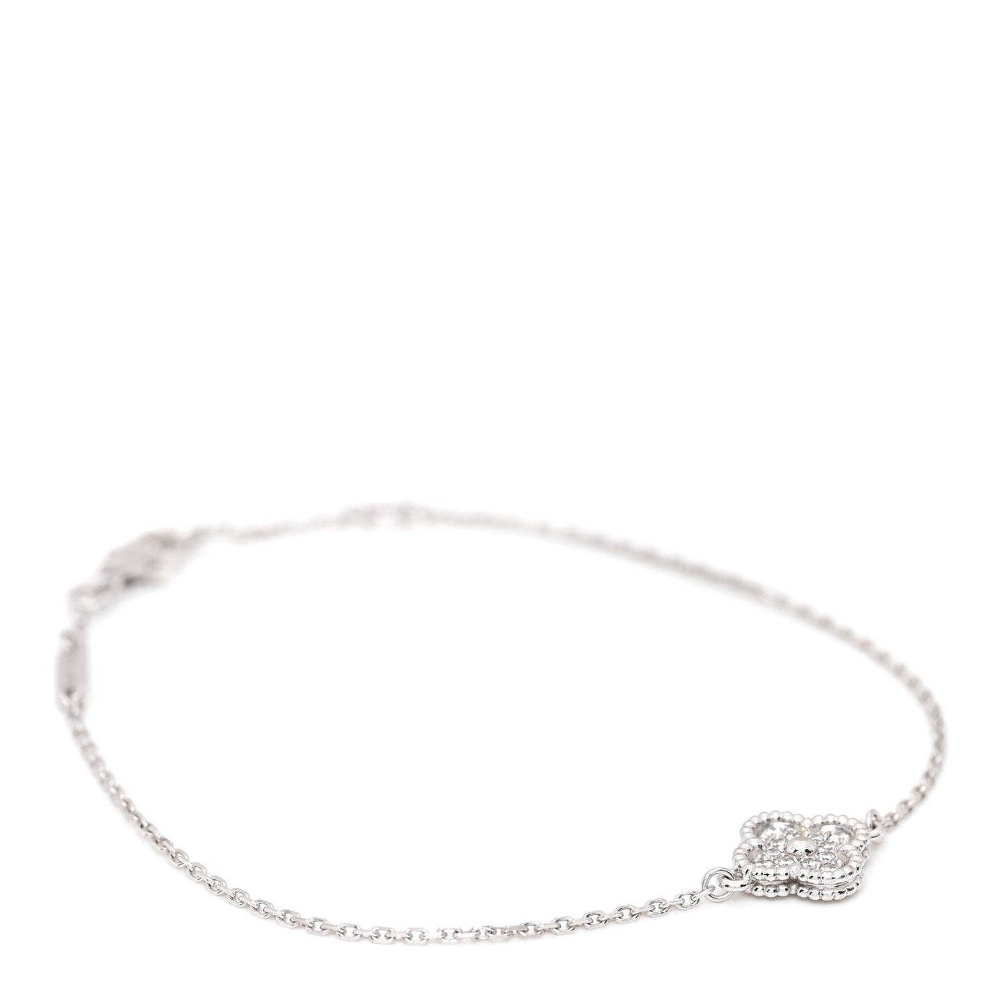 18K White Gold Diamond Sweet Alhambra Bracelet