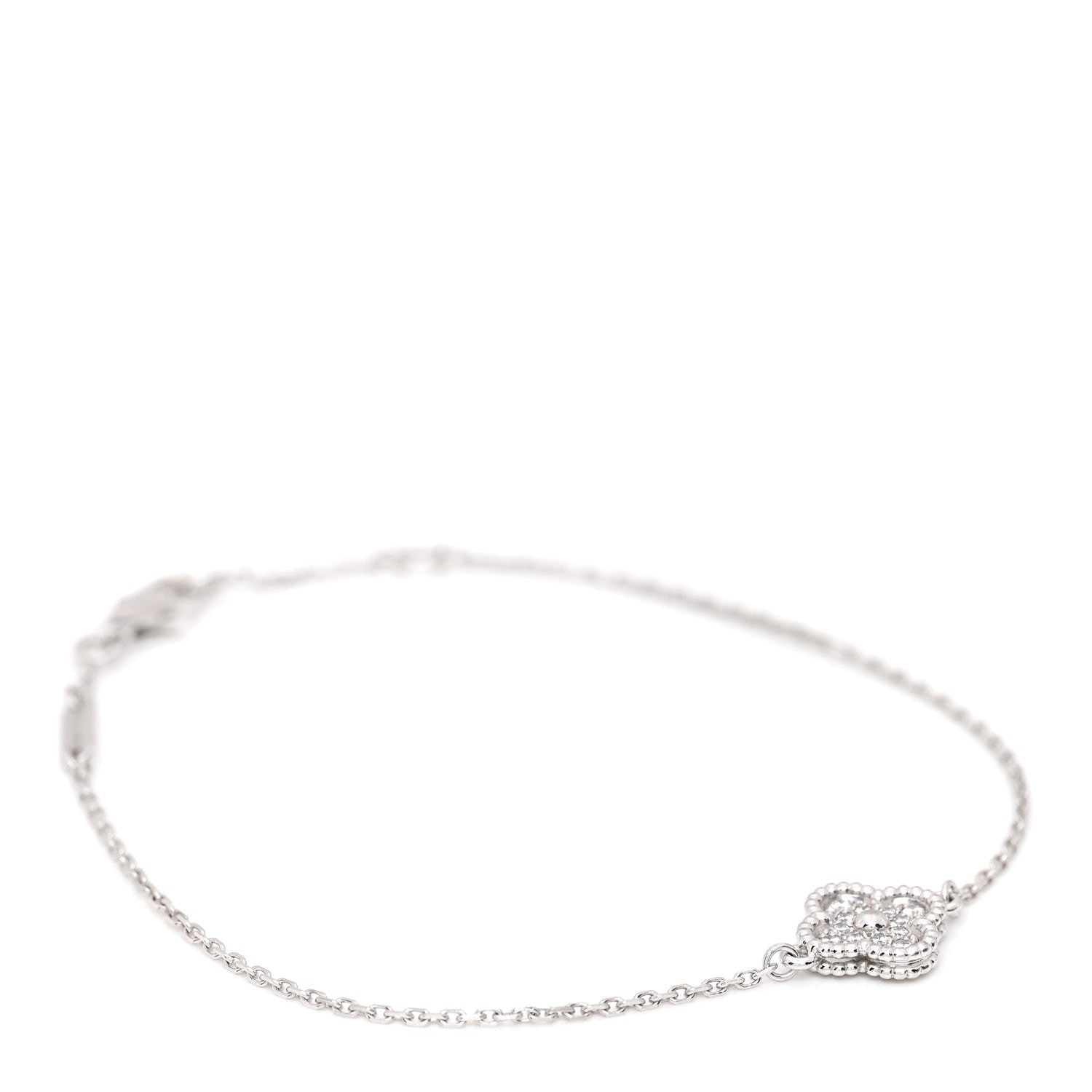 Van Cleef & Arpels 18K White Gold Diamond Sweet Alhambra Bracelet 1 of 7
