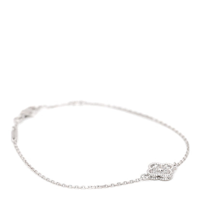 Van Cleef & Arpels 18K White Gold Diamond Sweet Alhambra Bracelet 1 of 7
