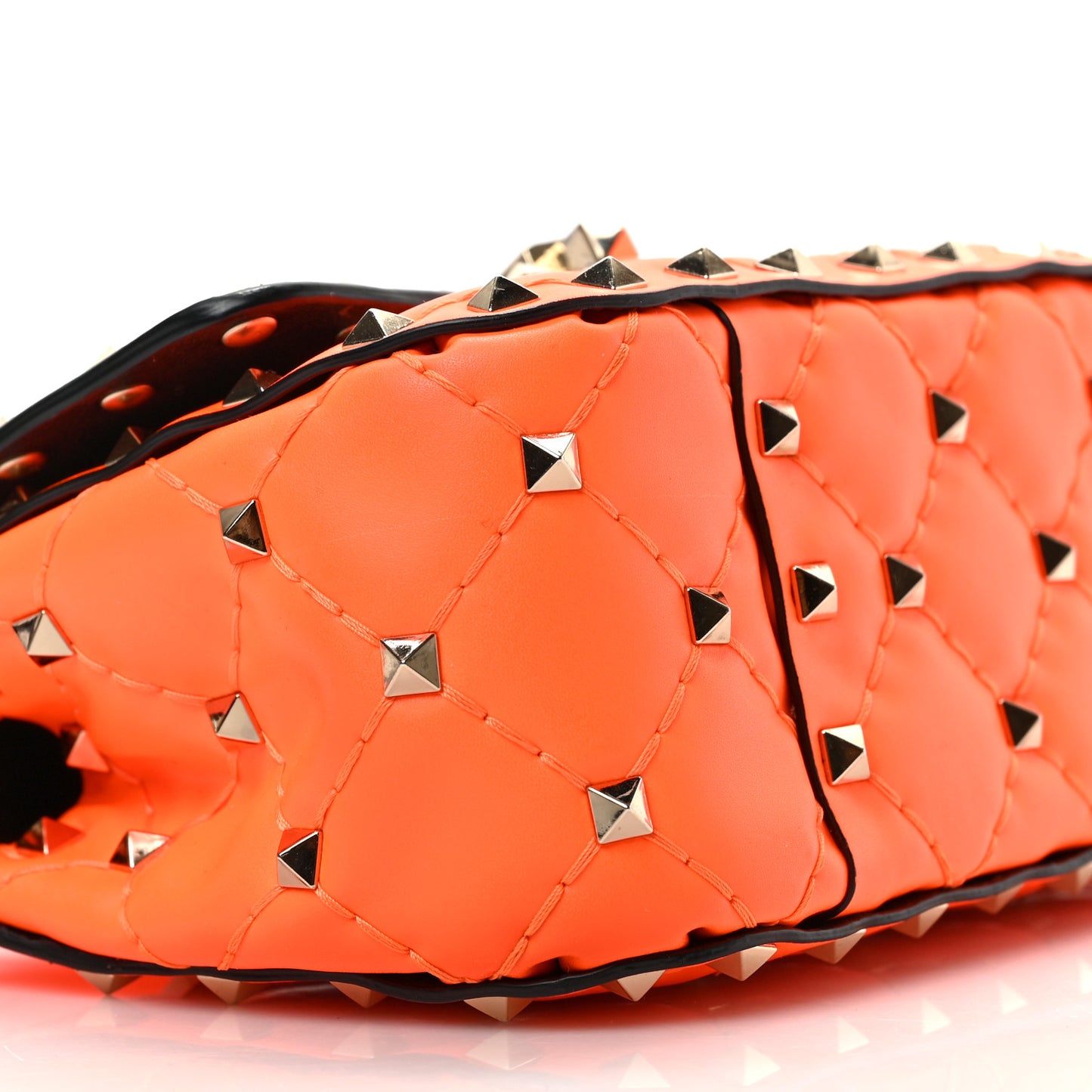 Calfskin Micro Rockstud Spike Shoulder Bag Orange