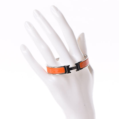 Hermes Enamel Narrow Clic Clac H Bracelet PM Orange 2 of 6