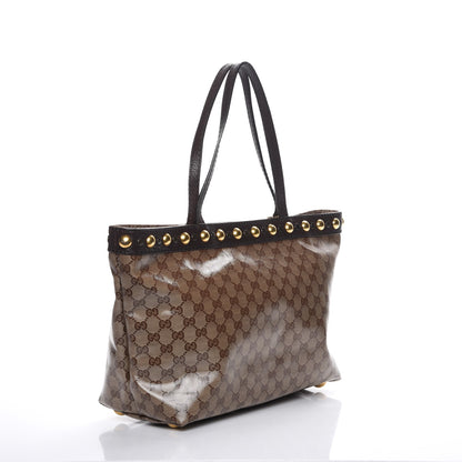 Gucci Crystal Monogram Medium Babouska Shopping Tote Dark Brown 3 of 7