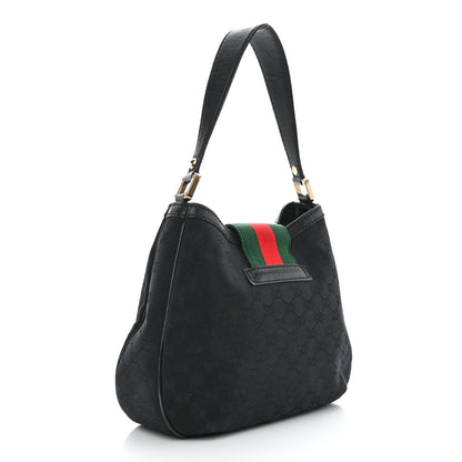 Gucci Monogram New Ladies Web Hobo Black 3 of 15
