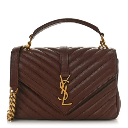 Saint Laurent Calfskin Matelasse Chevron Monogram Medium College Bag Brick 1 of 10