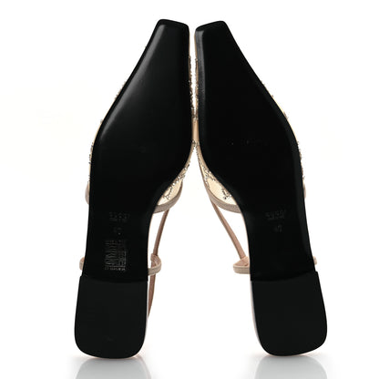 Gucci Suede Mesh Crystal GG Monogram Slingback Ballet Flats 40 Light Powder Skin Rose 7 of 12