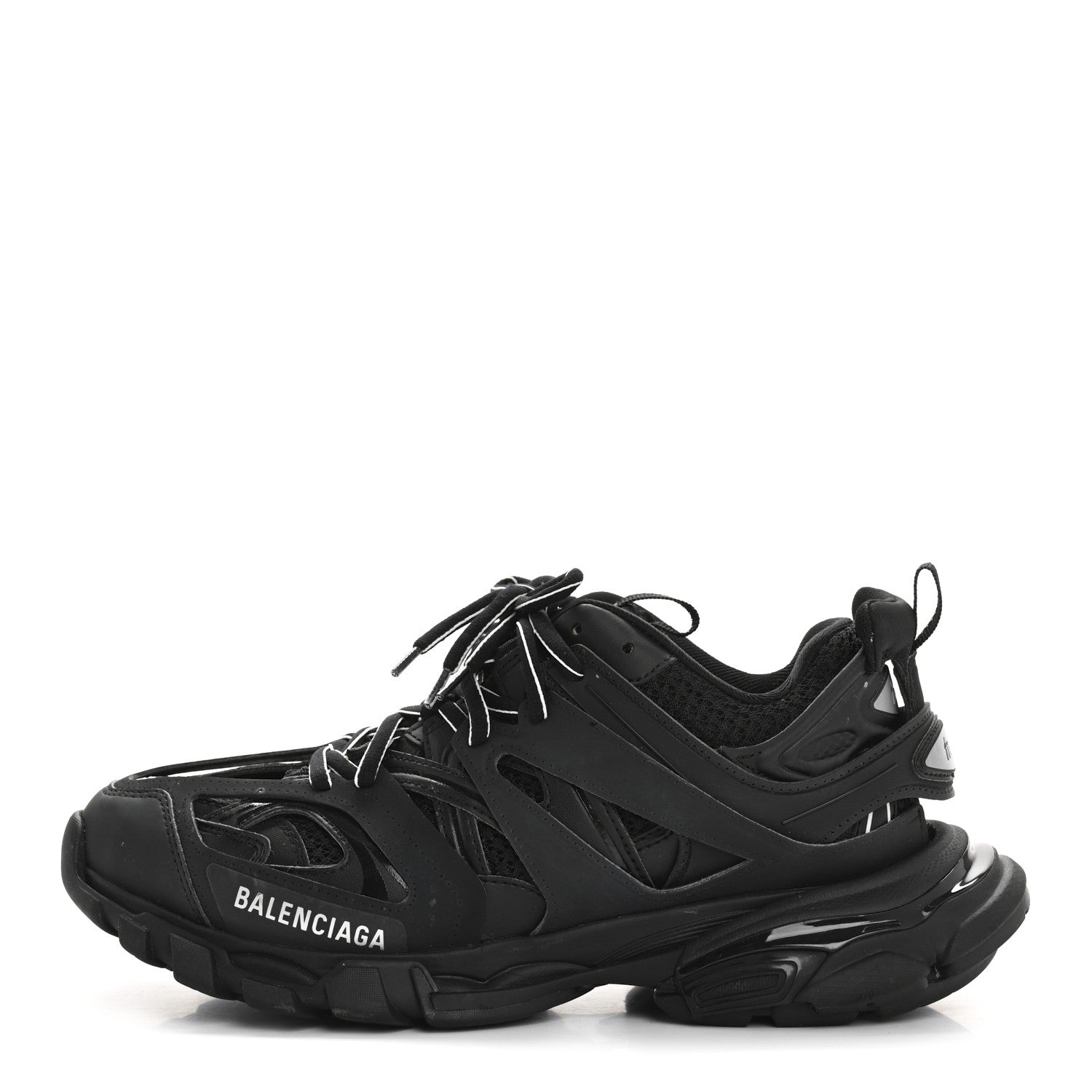 Balenciaga Mesh Nubuck Effect Fabric LED Womens Track Sneakers 39 Black 1 of 9