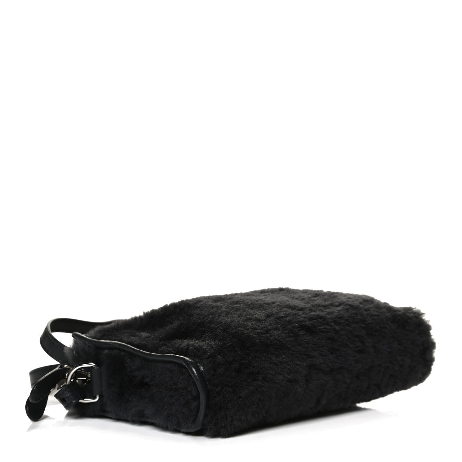 Balenciaga Shearling Bazar Pochette Crossbody Black 4 of 12