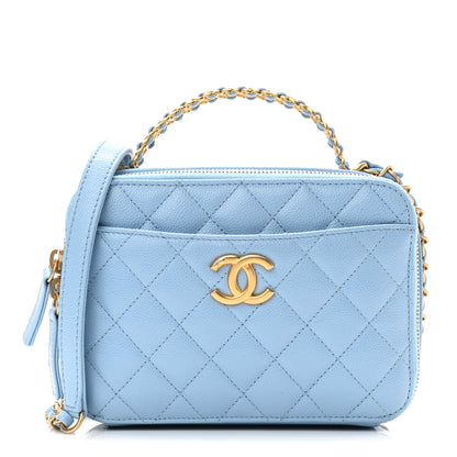 Chanel Caviar Quilted Small Pick Me Up Vanity Case Light Blue 1 of 13