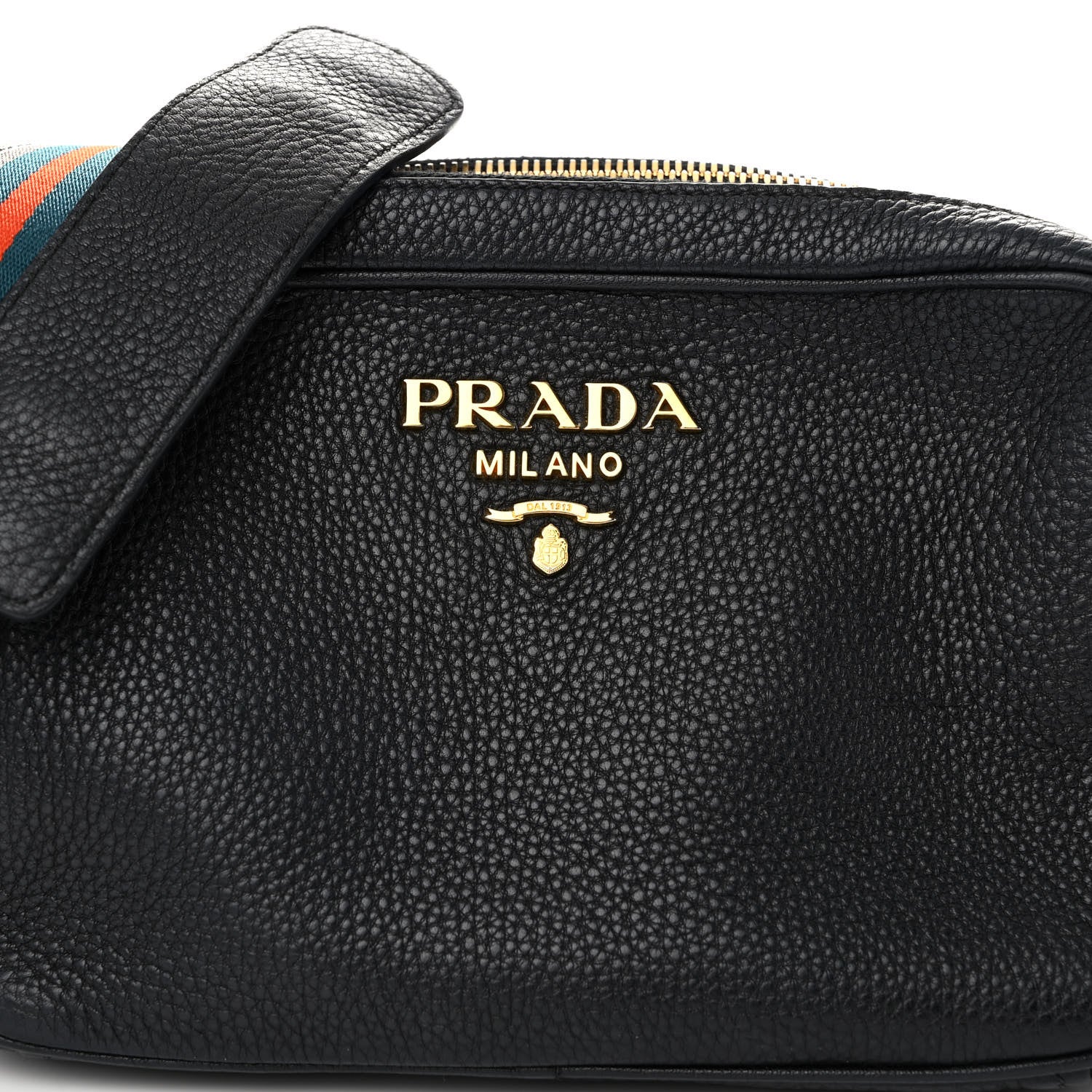 Prada Vitello Daino Medium Double Zip Shoulder Bag Black 8 of 10