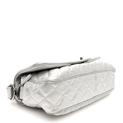 Chanel Metallic Calfskin Quilted Medium Casual Rock Flap Silver 4 of 12