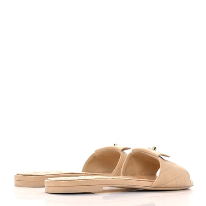 Chanel Lambskin Quilted CC Turnlock Sandals 38 Beige 4 of 9