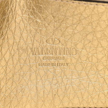 Valentino Garavani Metallic Pebbled Calfskin Medium Rockstud Flip Lock Crossbody Bag Platino 5 of 10