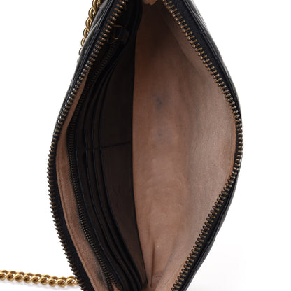 Gucci Calfskin Matelasse Mini GG Marmont Chain Bag Black 4 of 4