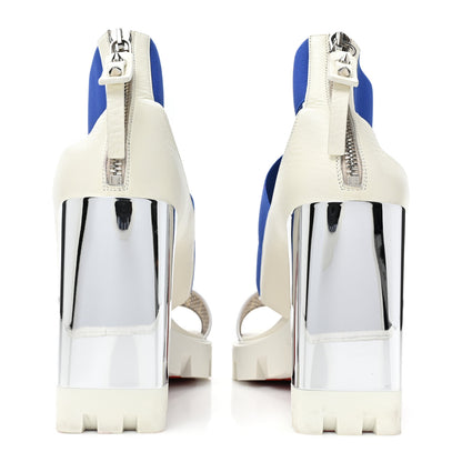 Christian Louboutin Calfskin Patrouiagoma 100 Platform Sandals 41 Blue 4 of 10