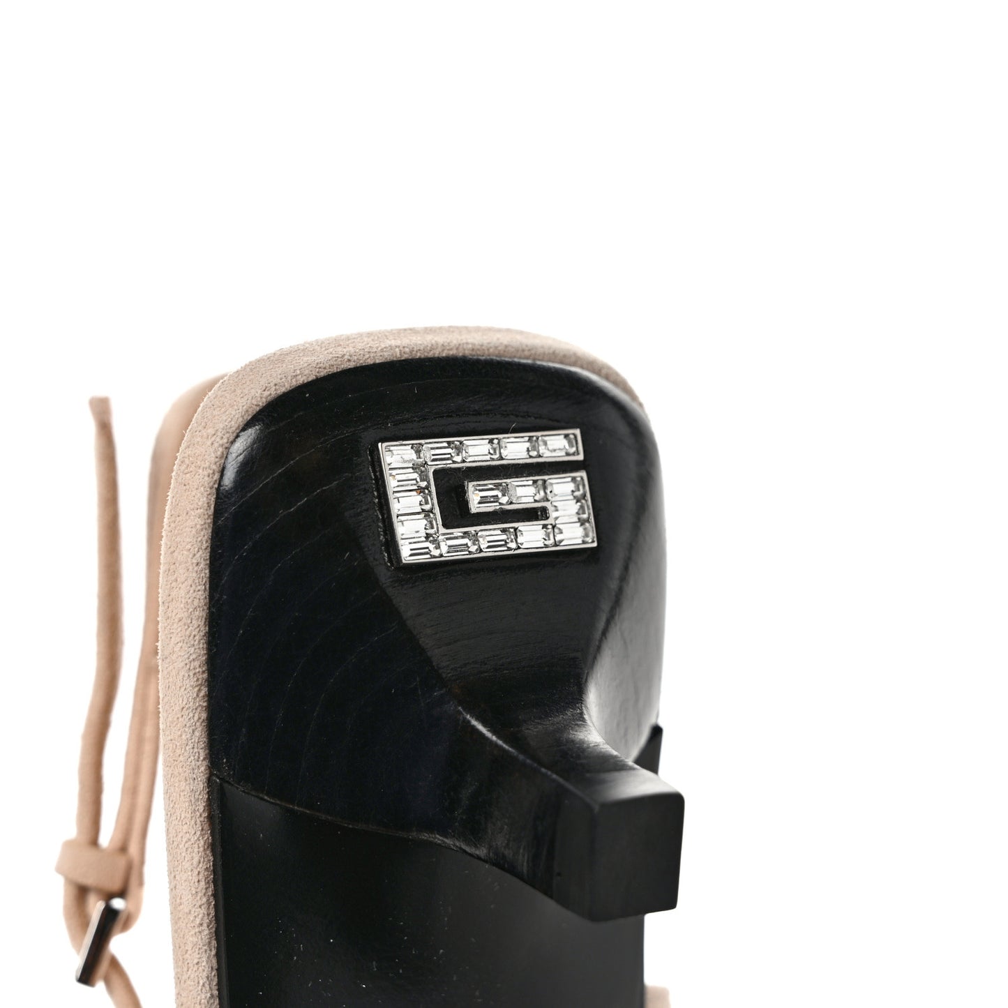 Tela Retino Kid Scamosciato Crystal GG Monogram Square G 35mm Slingback Pumps 37 Light Powder Skin Rose
