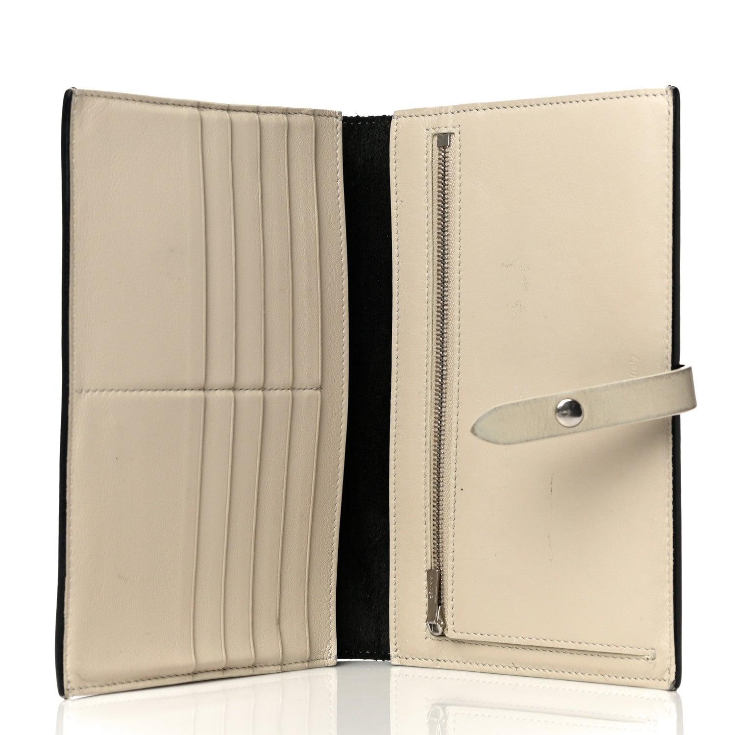 Celine Grained Calfskin Large Multifunction Strap Wallet Black Chalk 5 of 24