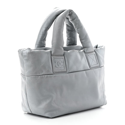 Chanel Metallic Lambskin Quilted Small Coco Cocoon Reversible Tote Light Grey 4 of 22