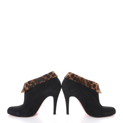 Christian Louboutin Leopard Suede Pony Hair Charme 100 Booties 36.5 Black 5 of 12