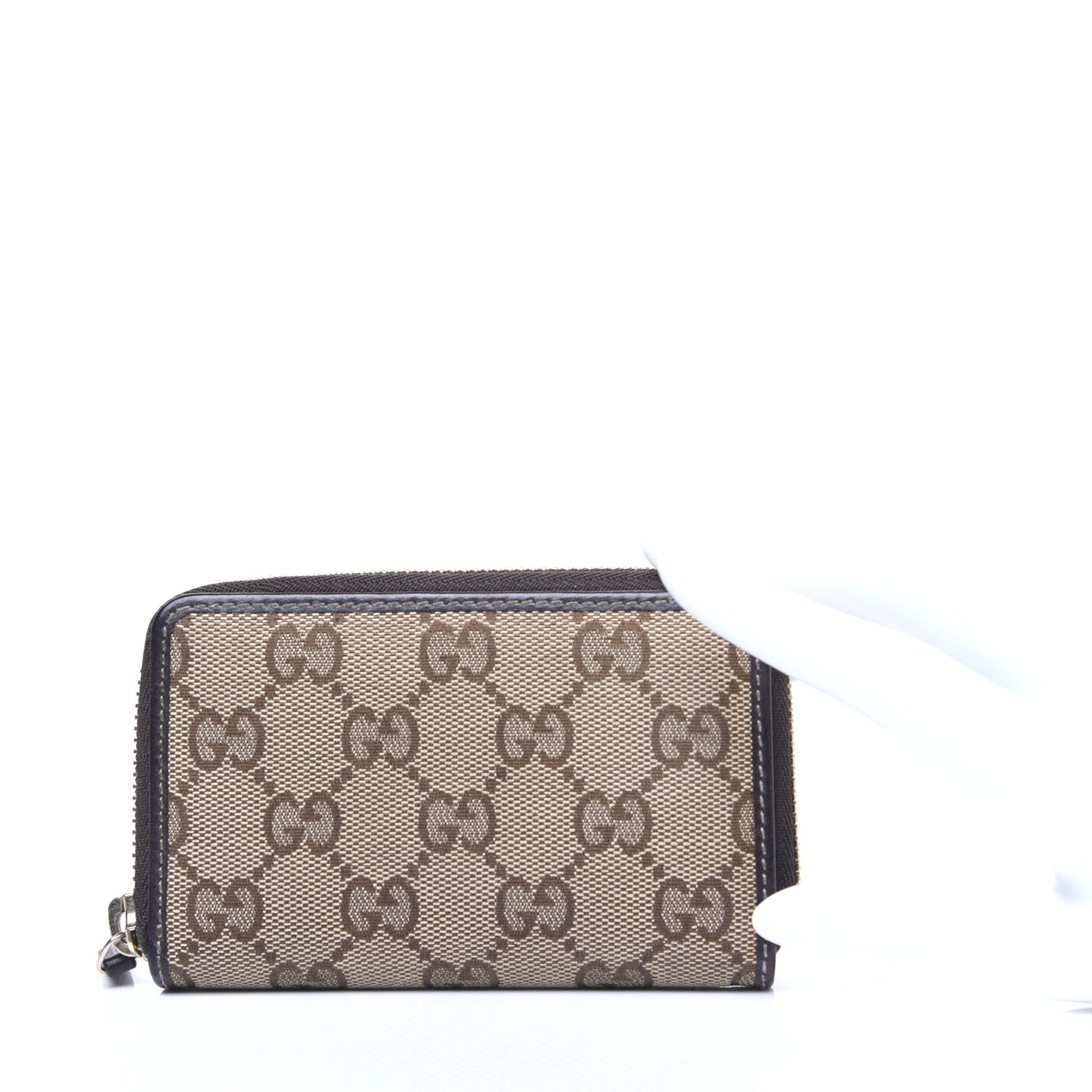 Monogram Zip Around Card Case Brown